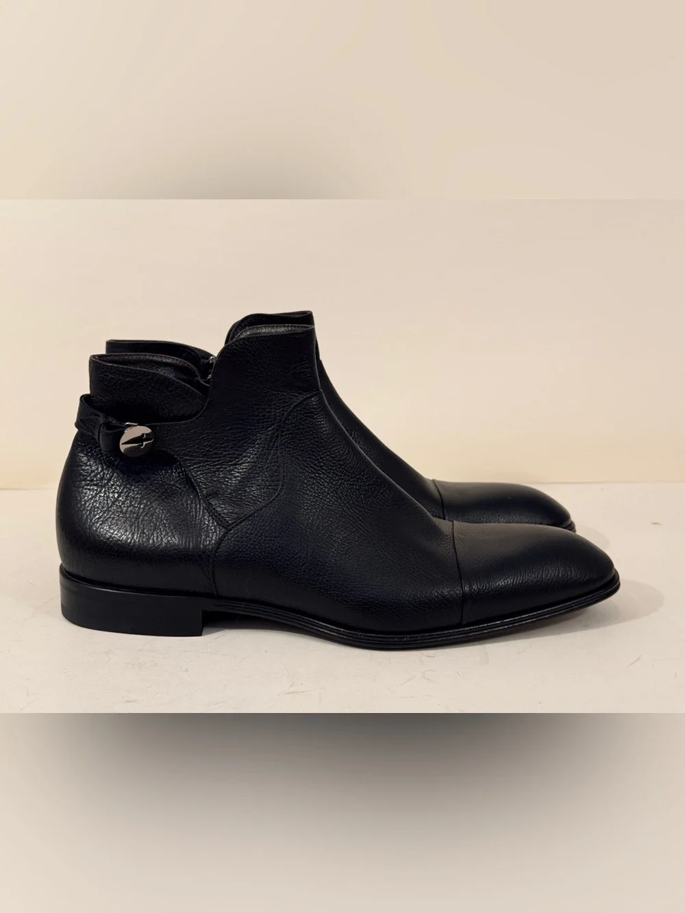 Cesare Paciotti Black Leather Dagger Ankle Boots 10 C NEW w/ Dust Bag Italy